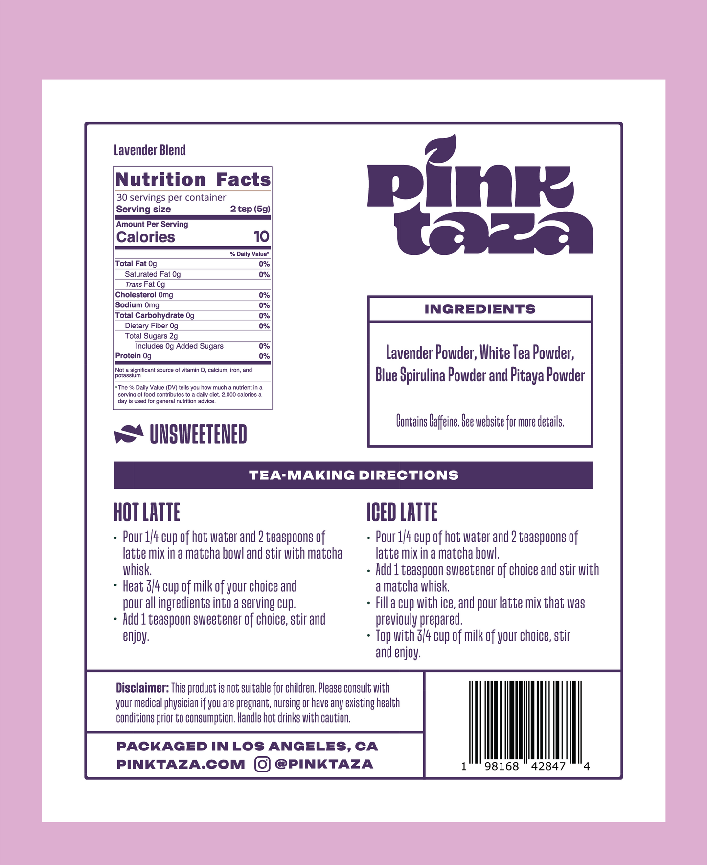 Lavender Blend Tea Latte Mix Powder